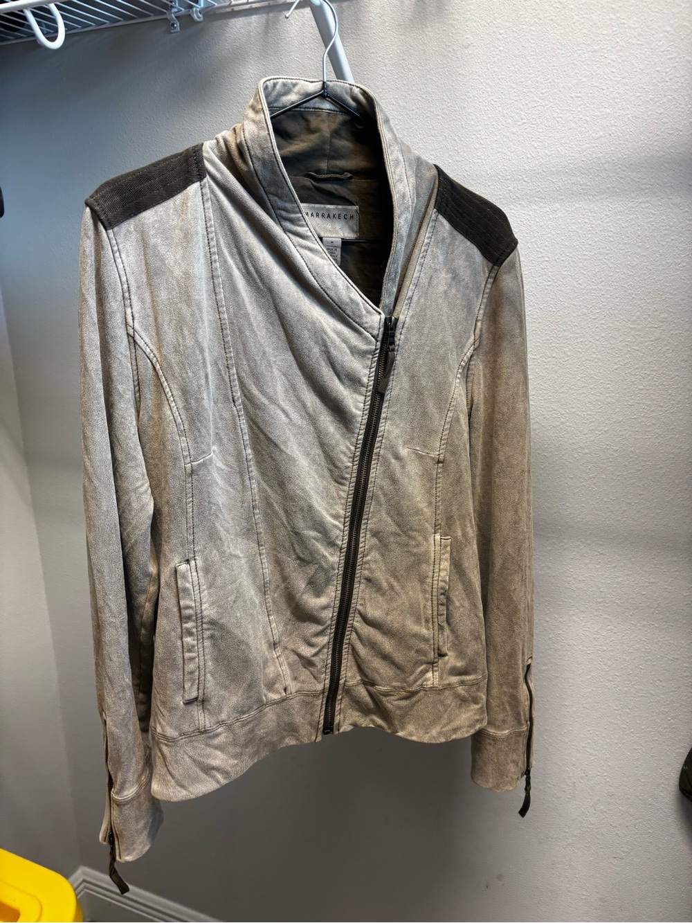 Women's Asymmetrical Zip Light Gray Jacket